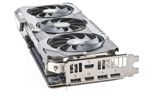 NVIDIA RTX 3060 OC 12g TUF Gaming graphics card on white background. Tula, Russia - July 26, 2022
