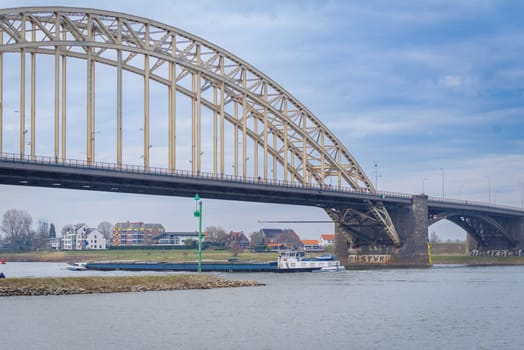 Arch bridge over the Waal river at Nijmegen, Netherlands