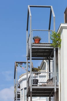 Modern, white apartment building with balcony , Bremen, Germany, Europe