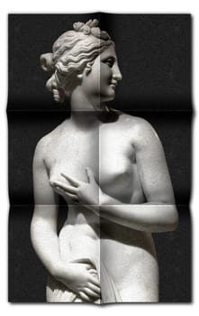 Creative picture of Venus statue - classical Greek statue of young beautiful woman