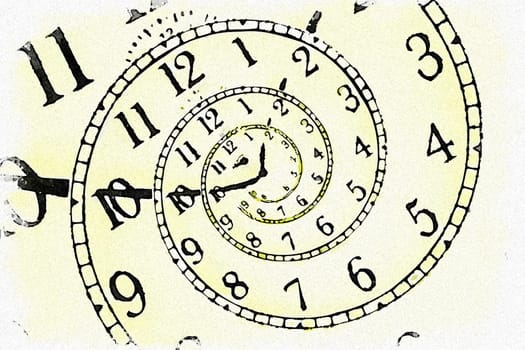 Creative image - hypnotic clock background. Concept of hypnosis, subconscious, suggestion.