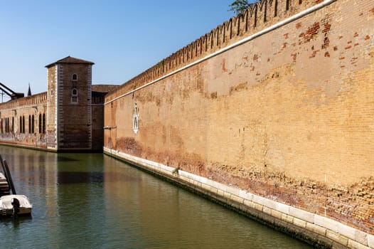 View of Venetian Arsenal (Arsenale di Venezia) a complex of former shipyards and armories, Venice, Italy