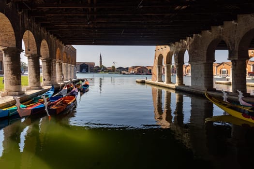 Venice, Italy - The Venetian Arsenal. The Gaggiandre, two magnificent shipyards built between 1568 and 1573 after some designs attributed to Jacopo Sansovino