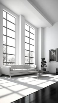modern minimalist living room interior, ai