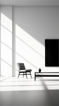 modern minimalist living room interior, ai