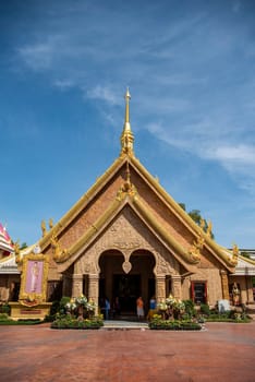 Wat Maha Wanaram in the city centre of Udon Ratchathani and Province Ubon Ratchathani in Thailand.  Thailand, Ubon Ratchathani, November, 23, 2023