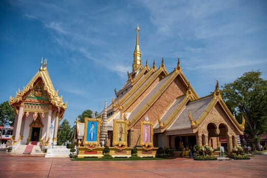 Wat Maha Wanaram in the city centre of Udon Ratchathani and Province Ubon Ratchathani in Thailand.  Thailand, Ubon Ratchathani, November, 23, 2023