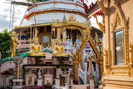 a Buddha at Wat Tai Phrachao Yai Ong Tue in the city Udon Ratchathani and Province Ubon Ratchathani in Thailand.  Thailand, Ubon Ratchathani, November, 23, 2023