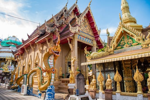Wat Tai Phrachao Yai Ong Tue in the city Udon Ratchathani and Province Ubon Ratchathani in Thailand.  Thailand, Ubon Ratchathani, November, 23, 2023