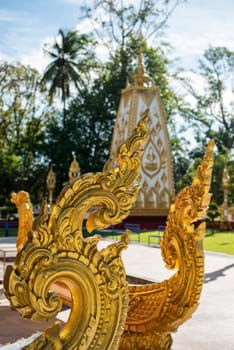 Details at Wat Phra That Nong Bua Temple in the city centre of Udon Ratchathani and Province Ubon Ratchathani in Thailand.  Thailand, Ubon Ratchathani, November, 24, 2023