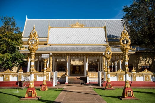 the Wat Phra That Nong Bua Temple in the city centre of Udon Ratchathani and Province Ubon Ratchathani in Thailand.  Thailand, Ubon Ratchathani, November, 24, 2023