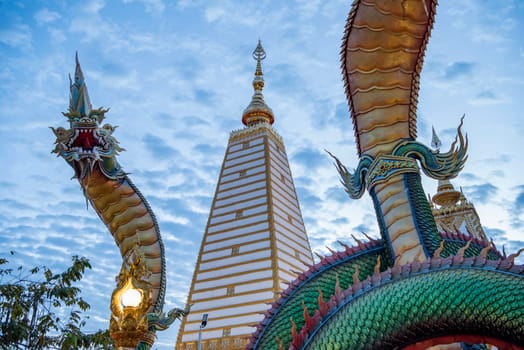 the Sri Maha Pho Chedi of Wat Phra That Nong Bua Temple in the city centre of Udon Ratchathani and Province Ubon Ratchathani in Thailand.  Thailand, Ubon Ratchathani, November, 24, 2023