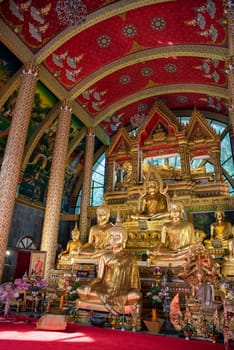 Buddha inside the Wat Phra That Nong Bua Temple in city centre and Province Ubon Ratchathani in Thailand.  Thailand, Ubon Ratchathani, November, 24, 2023