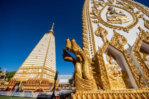 the Sri Maha Pho Chedi of Wat Phra That Nong Bua Temple in the city centre of Udon Ratchathani and Province Ubon Ratchathani in Thailand.  Thailand, Ubon Ratchathani, November, 24, 2023