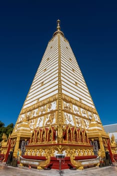 the Sri Maha Pho Chedi of Wat Phra That Nong Bua Temple in the city centre of Udon Ratchathani and Province Ubon Ratchathani in Thailand.  Thailand, Ubon Ratchathani, November, 24, 2023