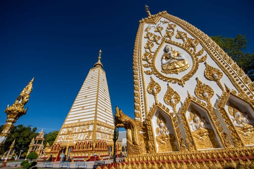 the Sri Maha Pho Chedi of Wat Phra That Nong Bua Temple in the city centre of Udon Ratchathani and Province Ubon Ratchathani in Thailand.  Thailand, Ubon Ratchathani, November, 24, 2023