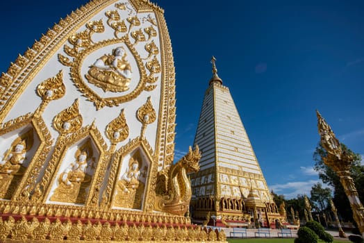 the Sri Maha Pho Chedi of Wat Phra That Nong Bua Temple in the city centre of Udon Ratchathani and Province Ubon Ratchathani in Thailand.  Thailand, Ubon Ratchathani, November, 24, 2023
