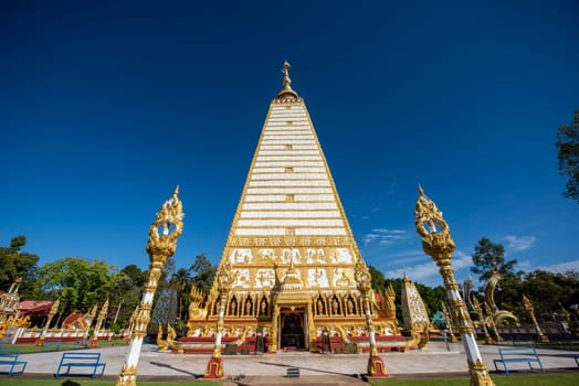 the Sri Maha Pho Chedi of Wat Phra That Nong Bua Temple in the city centre of Udon Ratchathani and Province Ubon Ratchathani in Thailand.  Thailand, Ubon Ratchathani, November, 24, 2023