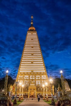 the Sri Maha Pho Chedi of Wat Phra That Nong Bua Temple in the city centre of Udon Ratchathani and Province Ubon Ratchathani in Thailand.  Thailand, Ubon Ratchathani, November, 24, 2023