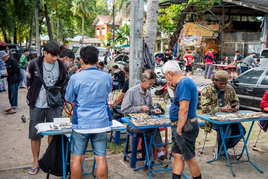 a Thai Amulet market in the city centre of Udon Ratchathani and Province Ubon Ratchathani in Thailand.  Thailand, Ubon Ratchathani, November, 25, 2023