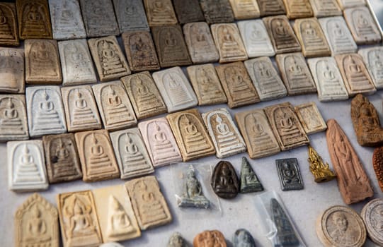 a Thai Amulet market in the city centre of Udon Ratchathani and Province Ubon Ratchathani in Thailand.  Thailand, Ubon Ratchathani, November, 25, 2023
