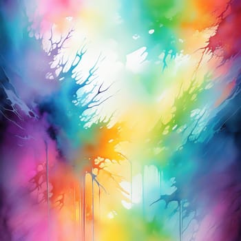 Washed-out watercolors as a background. Bright colors that run. Colorful splashes of color. AI generated image