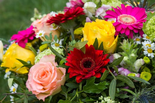 floral background - bouquet of colorful flowers