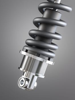 detail of a car shock absorber. 3d render