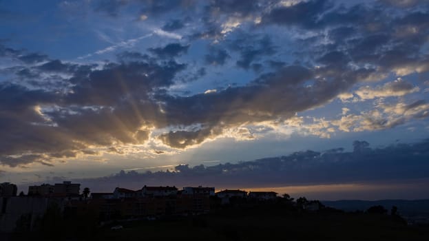 Sunset in the city of Braga, in the north of Portugal