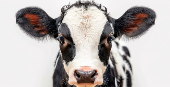 Cow on white isolated background, calf AI generated image