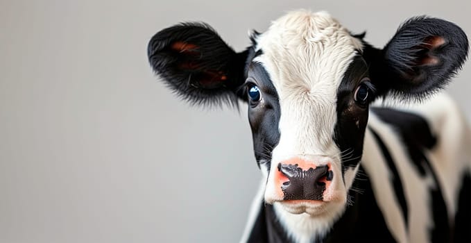 Cow on white isolated background, calf AI generated image