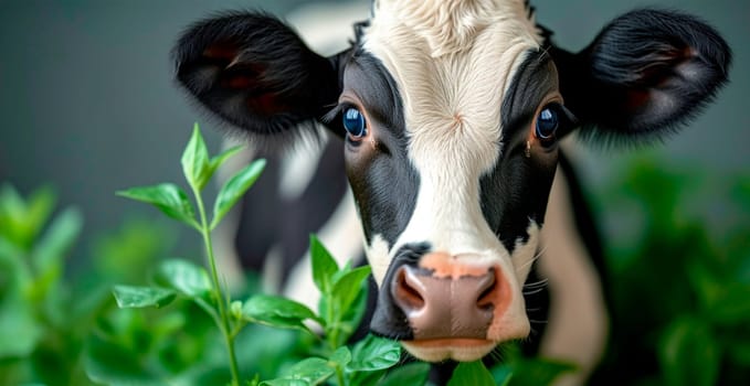 Cow on white isolated background, calf AI generated image