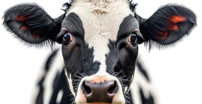 Cow on white isolated background, calf AI generated image