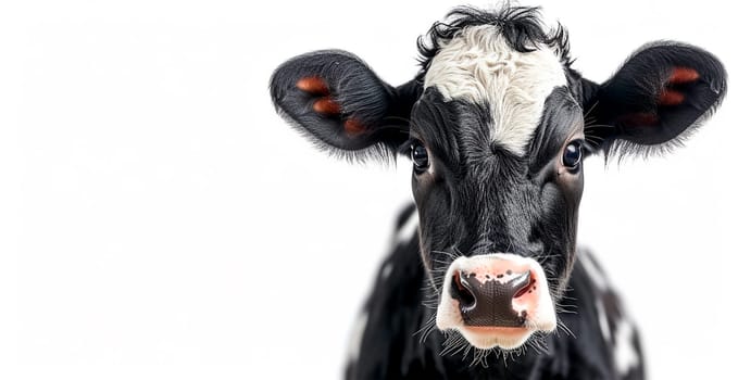 Cow on white isolated background, calf AI generated image