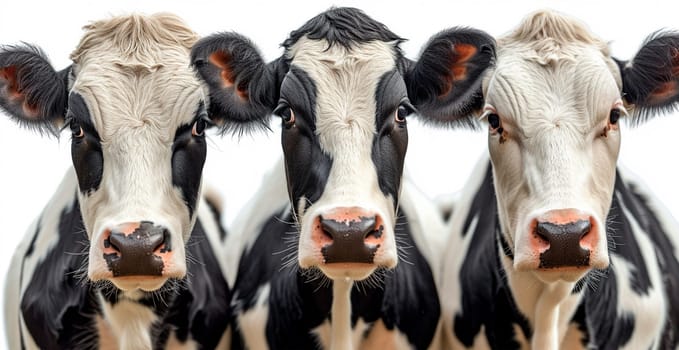 Cows on a white isolated background AI generated image