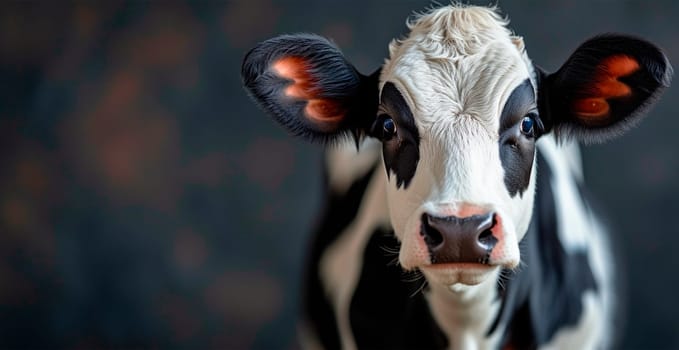 Cow on white isolated background, calf AI generated image