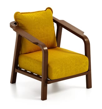 Stylish armchair isolated on white background. 3D illustration.