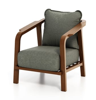 Stylish armchair isolated on white background. 3D illustration.