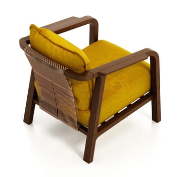Stylish armchair isolated on white background. 3D illustration.