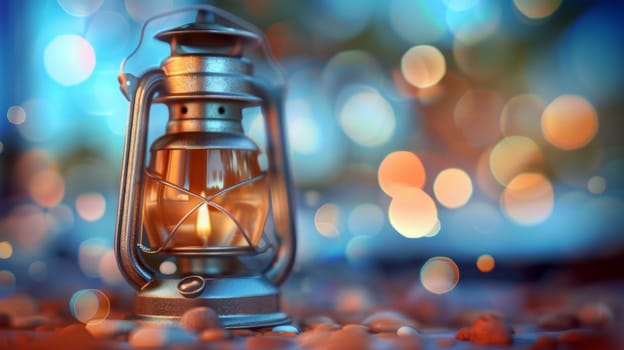 Lantern on a background of bokeh.