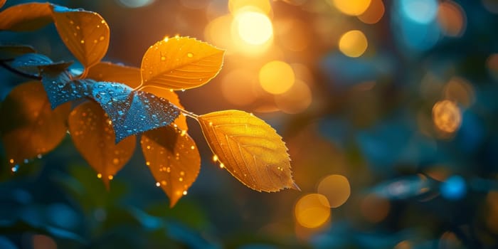 Beautiful autumn leaves with bokeh background