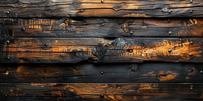 Wooden texture background. Old wooden planks with knots and nail holes.