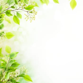 Delicate botanical design with white flowers and green leaves, perfect for a fresh and natural wallpaper or notepad sheet.Floral Botanical Wallpaper Design