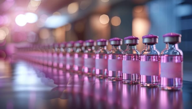 Row of vaccine vials showcasing healthcare innovation
