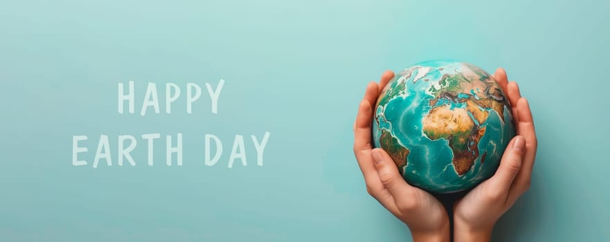 Happy planet earth day, protect nature, sustainable lifestyle, ecology and environment, green deal, climate change