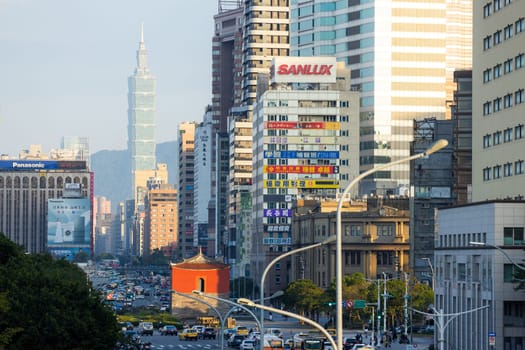 Taipei, Taiwan 02 January 2024: Taipei city with Beimen building in Taipei city
