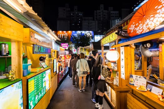 Kaohsiung, Taiwan 01 February 2024: Kaohsiung Ruifeng Night Market in Taiwan