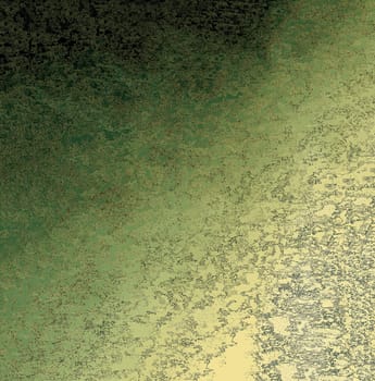 A green old grunge surface with spots and streaks and a dark shadow in the upper left corner