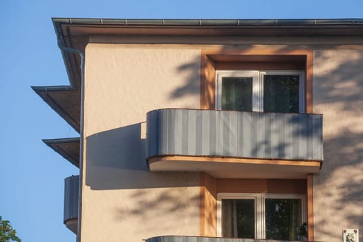 Modern residential building with balcony and window, Bremen, Germany