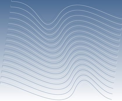 Abstract light blue background with curved horizontal straight lines